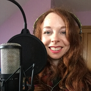 Jo recording in her home studio